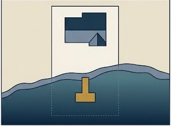 Illustration of a dock permit site plan diagram showing property layout near water